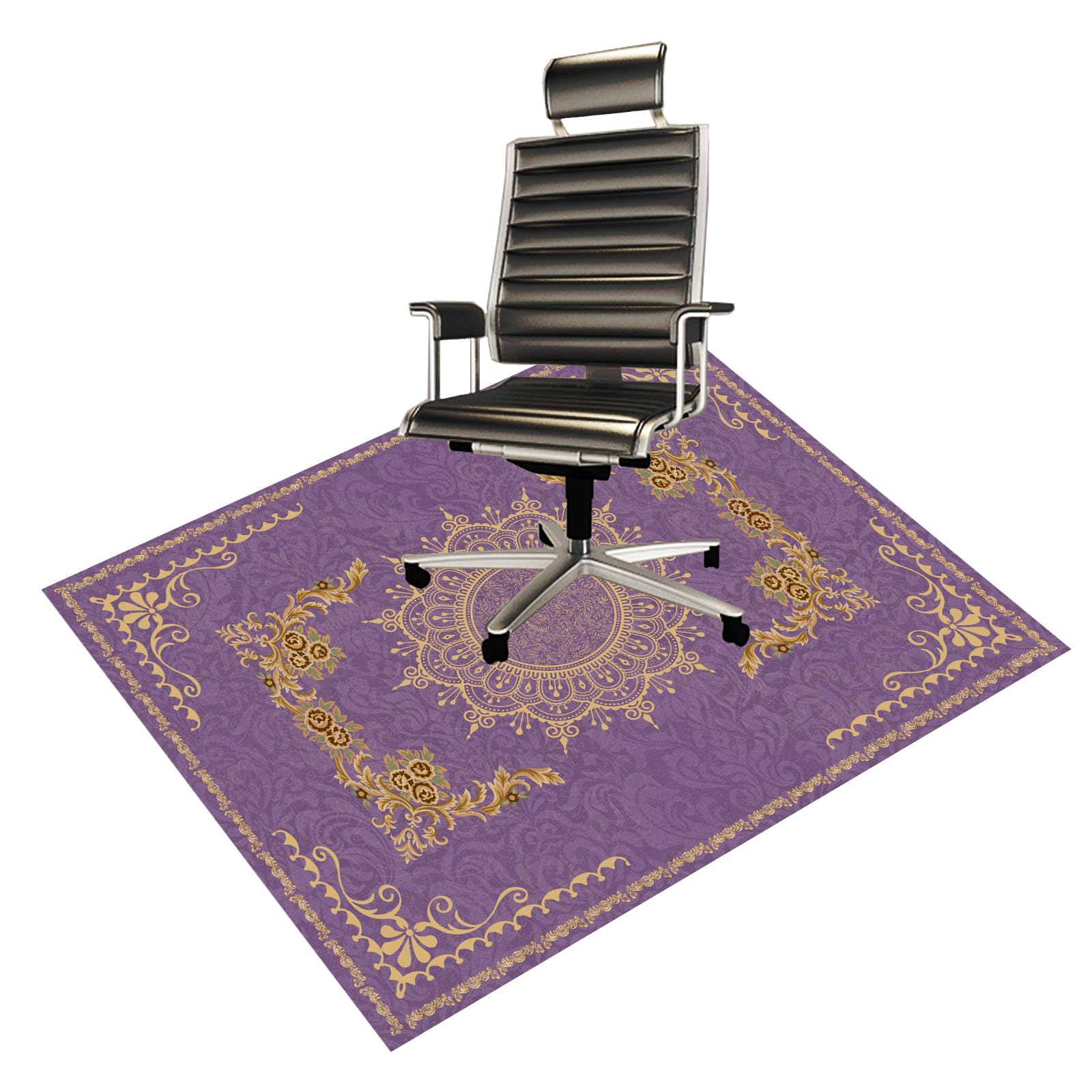 BYINGWD Chair Mat for Hardwood Floor, Office, Carpet, Desk, Computer, Gaming, Under Desk Rug Protector, Purple, 36"x48"