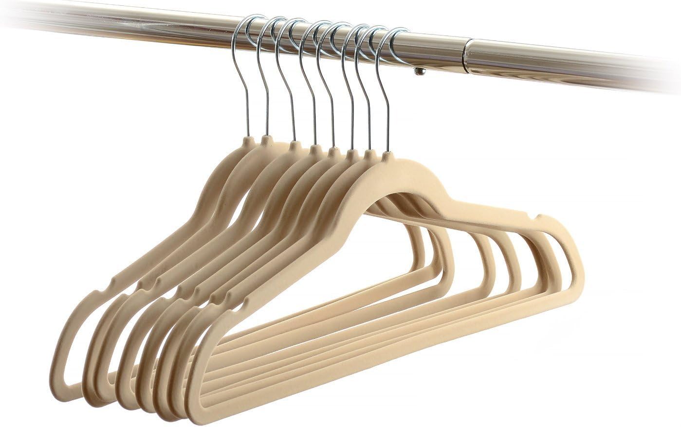 Home-it 100 Pack Clothes Ivory Hangers Ultra Thin Non Slip Hanger (100 Pack)
