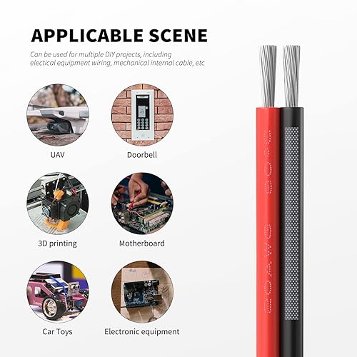 Miniatura 5 de FIRMERST Cable eléctrico de bajo voltaje de cobre estañado 202 100 pies