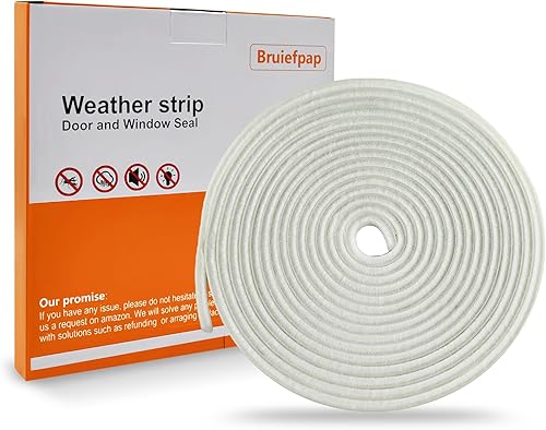 Miniatura 18 de Bruiefpap Burlete impermeable de 39.4 pies para puertas y ventanas, aislamiento autoadhesivo para ventanas para invierno, burlete para tapón de Gris