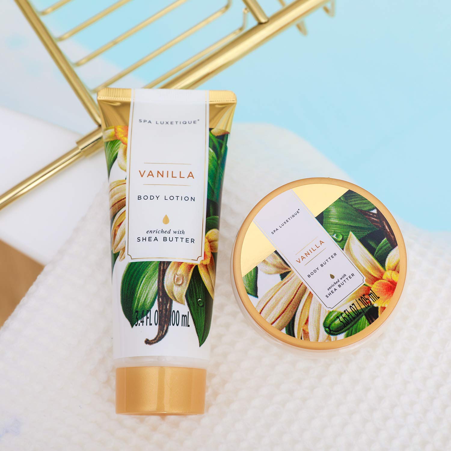 SPA LUXETIQUE Geburtstagsgeschenk für Frauen, Bade Geschenkset, 8tlg Vanilleduft Beauty Spa Set Damen mit Deko Badewanne,Wellness Set für Frauen,Weihnachtsgeschenke,Muttertagsgeschenk,Valentinstag