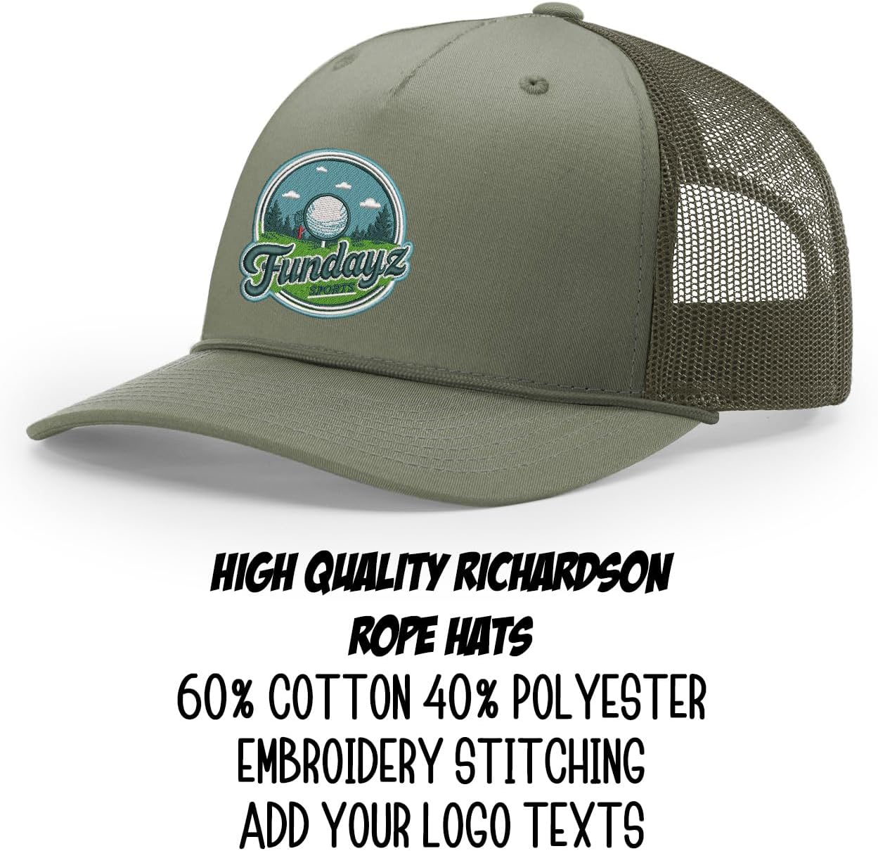 INK STITCH Richardson 112fpr Custom Embroidery Personalized Rope Trucker Caps - Image 3
