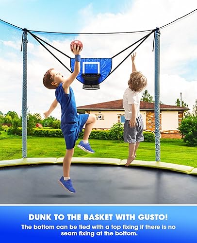 Miniatura 6 de ANZOME Accesorio de aro de baloncesto ajustable para trampolín  Portería de baloncesto de trampolín para diversión sin fin de niños, juego de