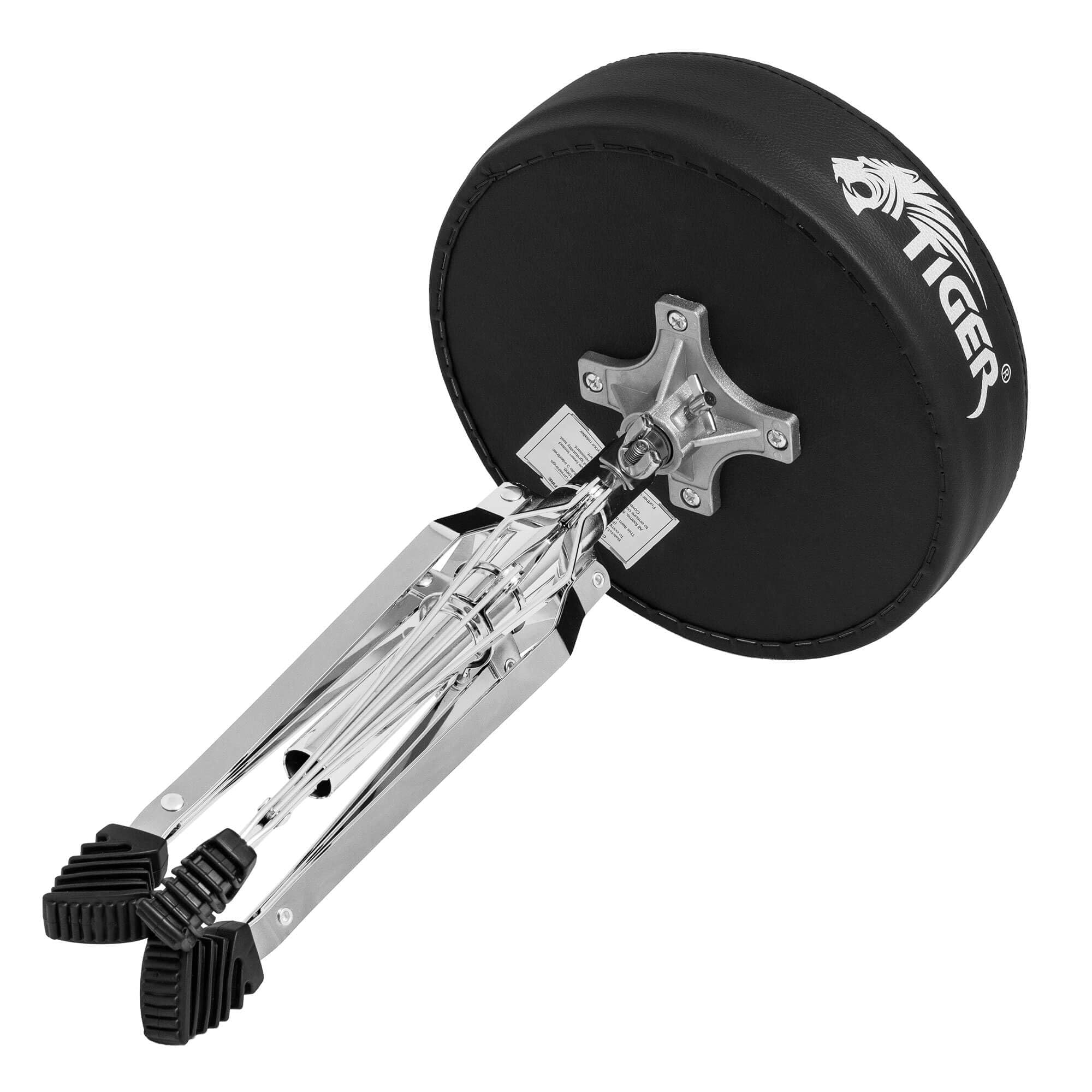Tiger Tamburo regolabile per principianti altezza 39-52 cm sedile imbottito 27,5 cm piedini antiscivolo pieghevole seduta rimovibile nero