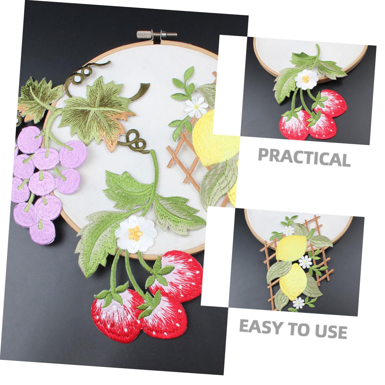 Operitacx 15 Pezzi Frutta Ricamo Patch Cucito Applique Decorazione Vestiti Zaino Rettangolo Toppe Cucire Su Applique Vestiti Artigianali Fai Da Te Decorazione Forniture Artigianali