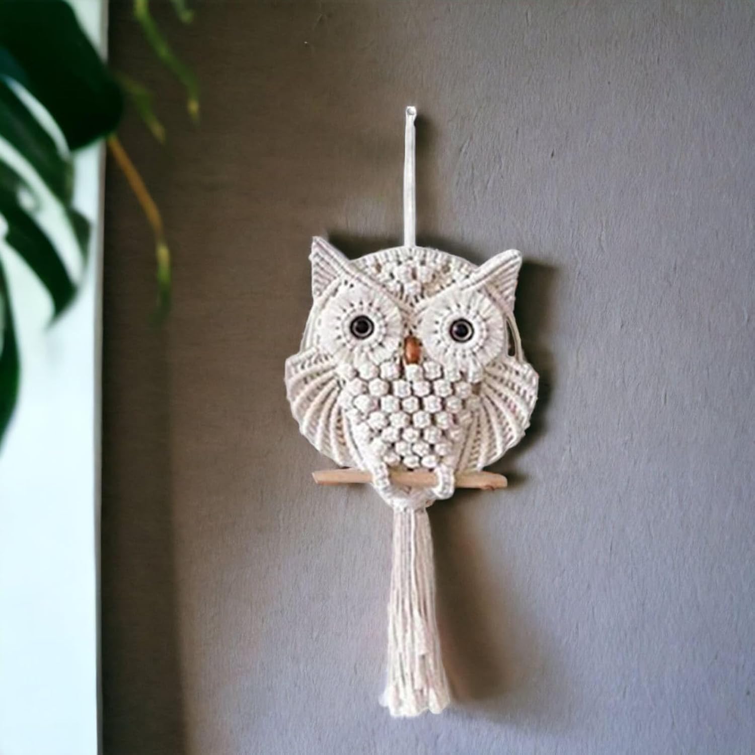 Lachicraft Macrame Wall Hanging Owl Dream Catchers Large Handmade Boho Woven Modern Wall Art for Kids Bedroom Dorm Nursery Chic Ornament Craft 24 x 13 inches-image-6