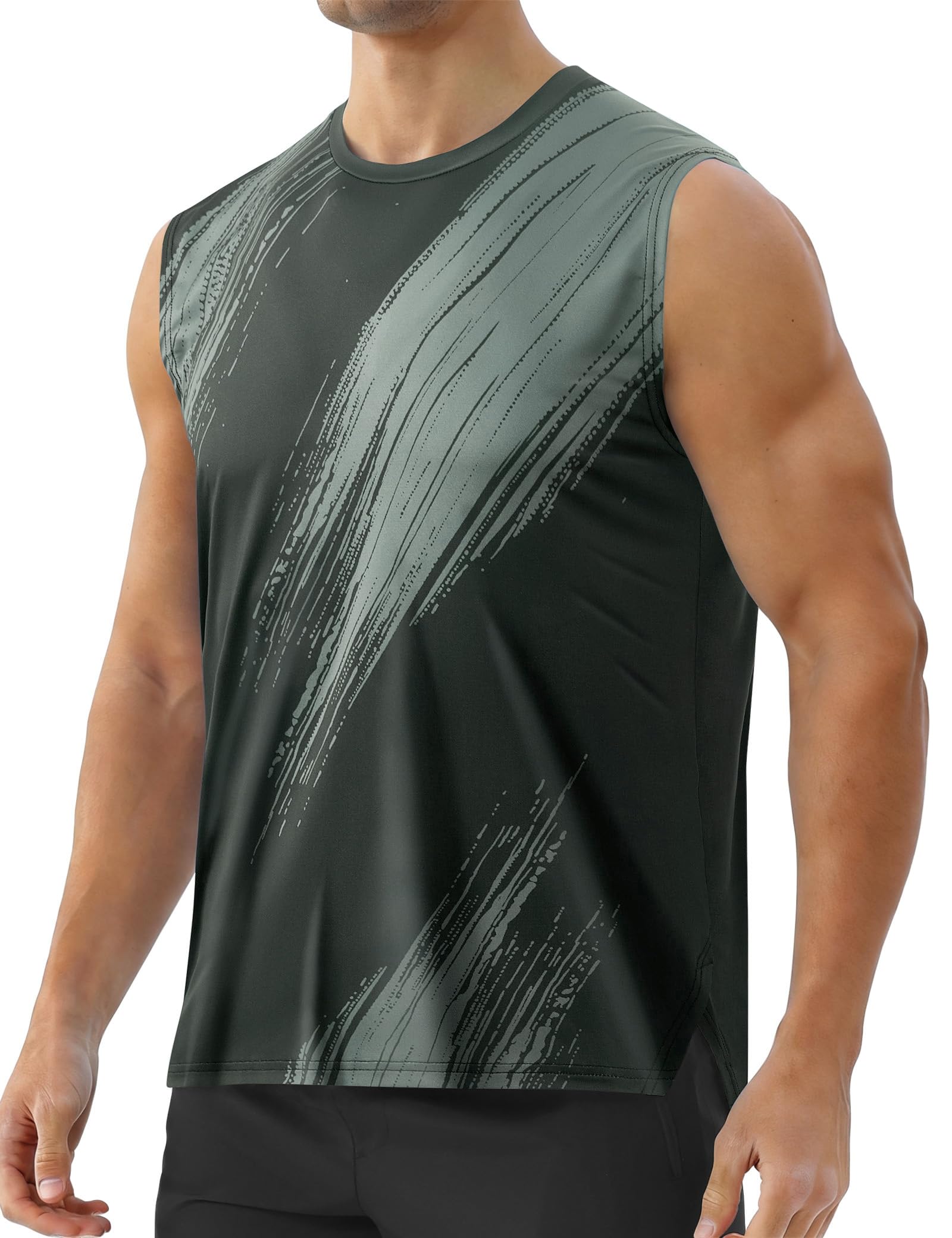 APTRO Herren Tank Top Ärmelloses Muskelshirt Atmungsaktives Schnelltrocknendes Funktionsshirt Elastisch für Gym Fitness Sport Workout