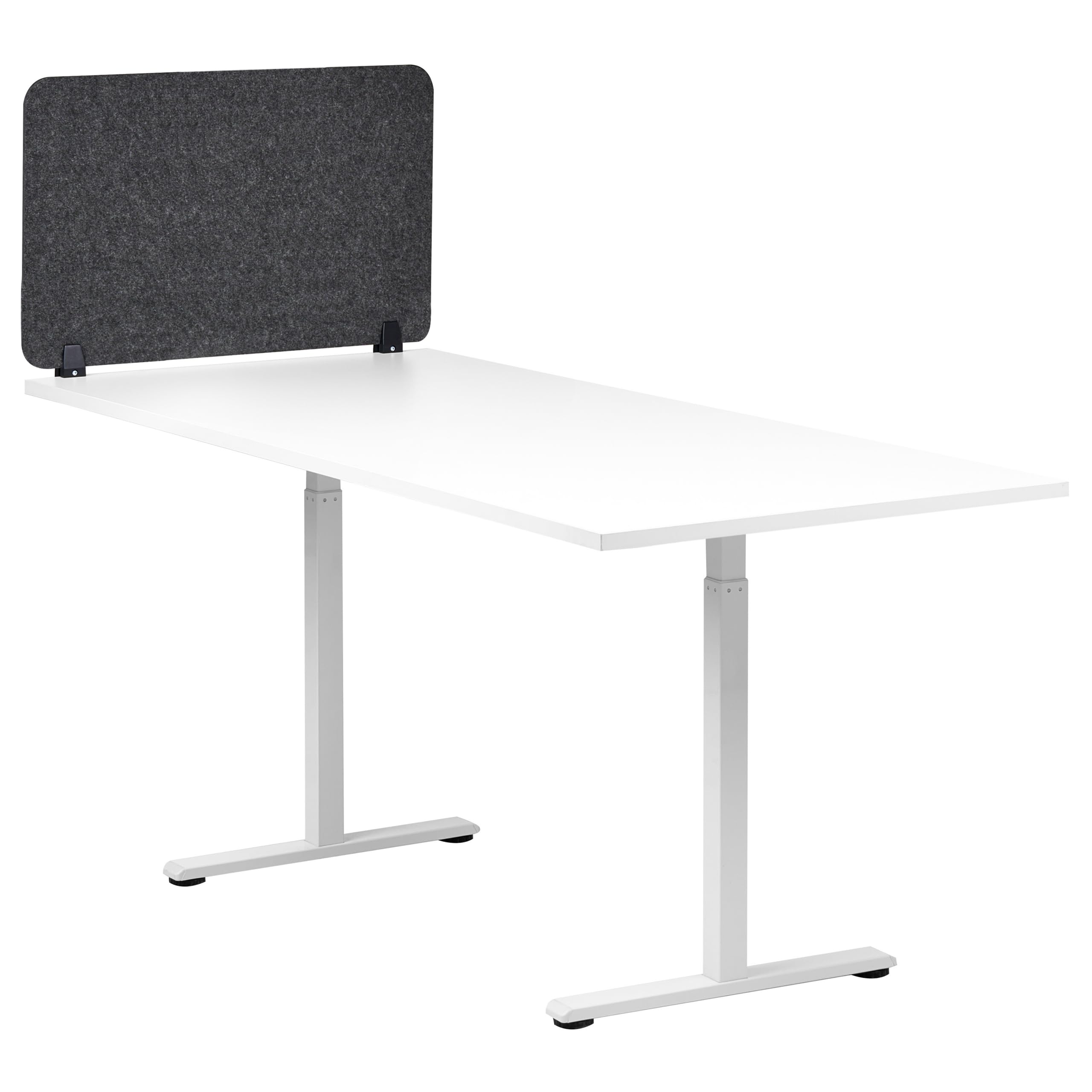 Beliani Séparateur de Bureau Panneau Synthétique Acoustique Tissu 80 x 50 cm Gris Foncé Split