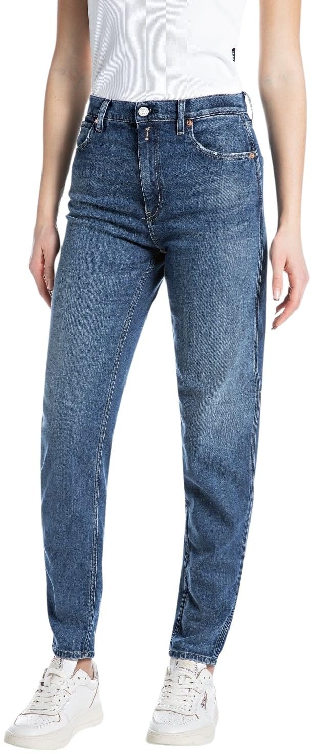 REPLAY Damen Jeans Keida Baloon-Fit, Blau (Medium Blue 009-2), 33W / 32L
