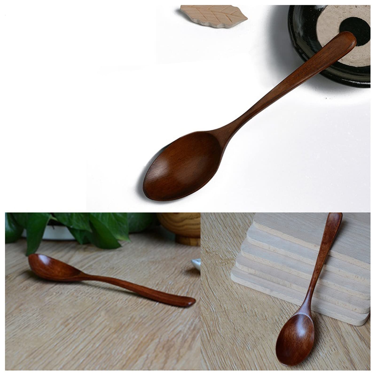 Cucharas de Postre Cucharas de Postre, Cuchara de Madera de Estilo Coreano, utensilio de Cocina, Herramienta for Sopa, cucharadita, Catering, Cuchara de Madera Cucharillas Cafe(B)