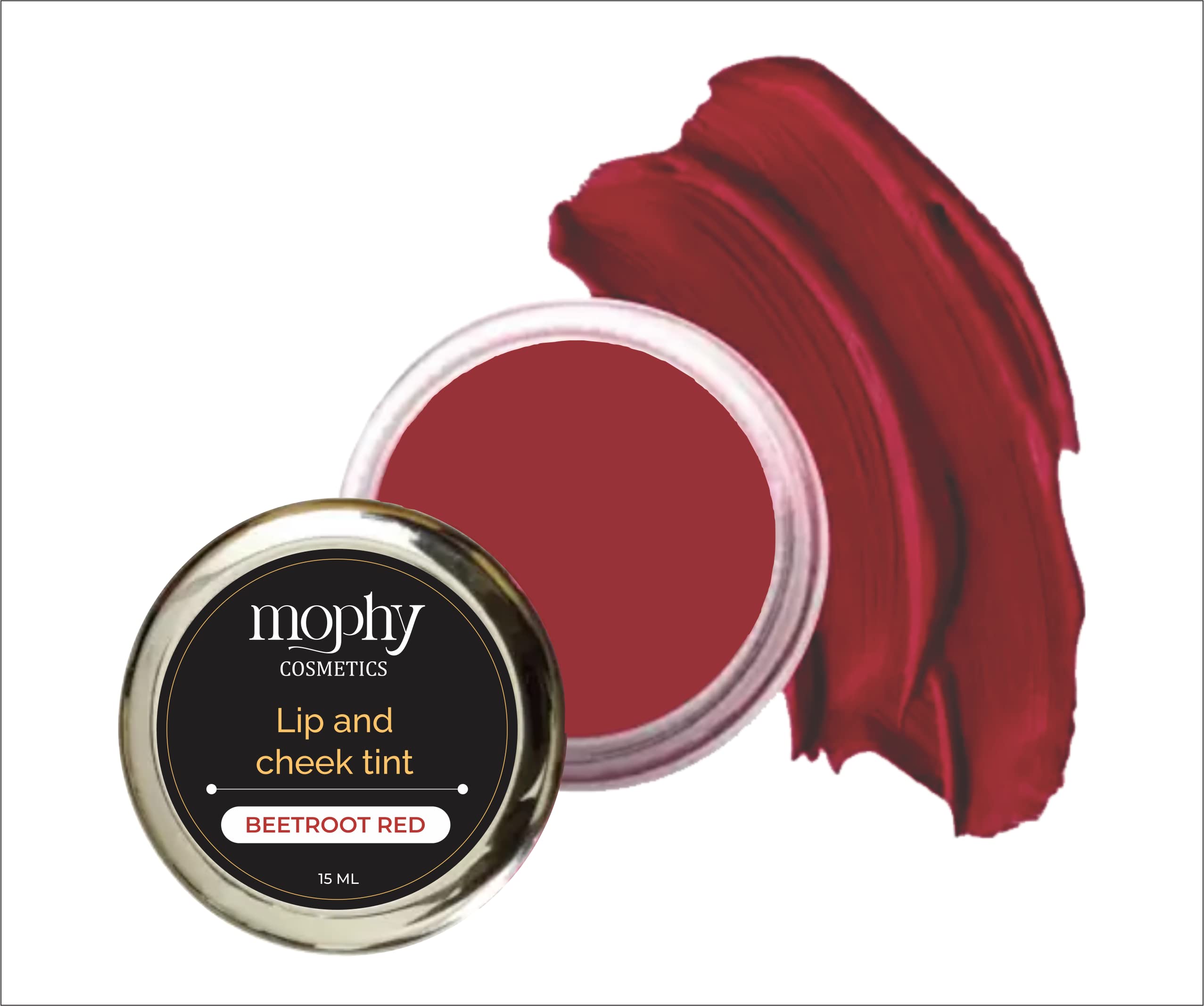 mophyCosmetics Lip and Cheek Tint Beetroot Red Multipurpose 2 in 1 For Lips, Cheeks, Gives a Natural Makeup Look 15 ML