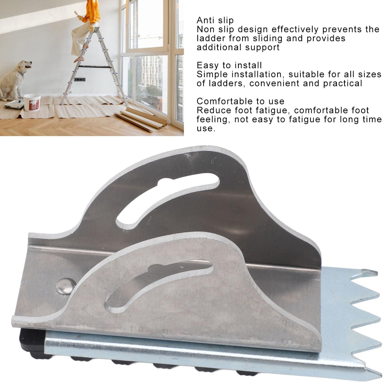 Fafeicy Ladder Foot Kit Ladder Feet Ladder Safety Foot Ladder Anti Skid Feet for Extension Ladder with Steel Material for Home Construction Warehouses