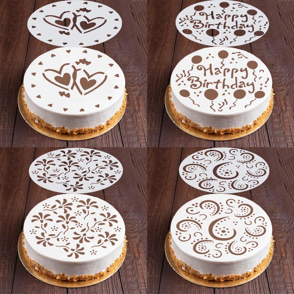 1 stencil per torte che decorano crema al burro: 25 cm x 20 cm, con grafica decorativa a forma di orecchio di grano per goffratura di torte, ghiaccio reale, aerografo, ideale per