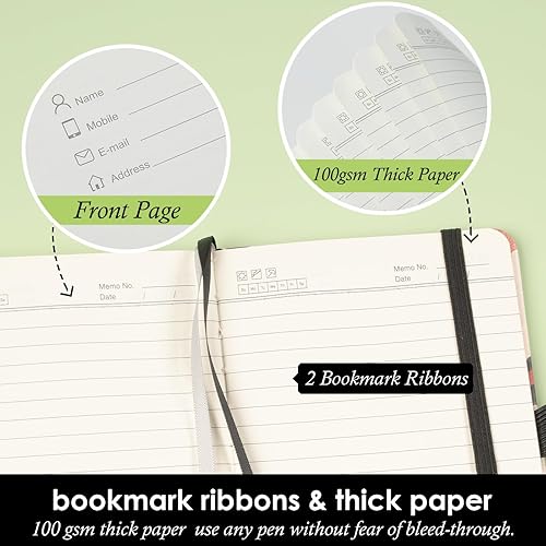 Miniatura 58 de Cuaderno pequeño de cuero con bolígrafo para escribir mujeres, con bolsillo pequeño, minibloc de notas forrado para viajes y trabajo, cuaderno de 3