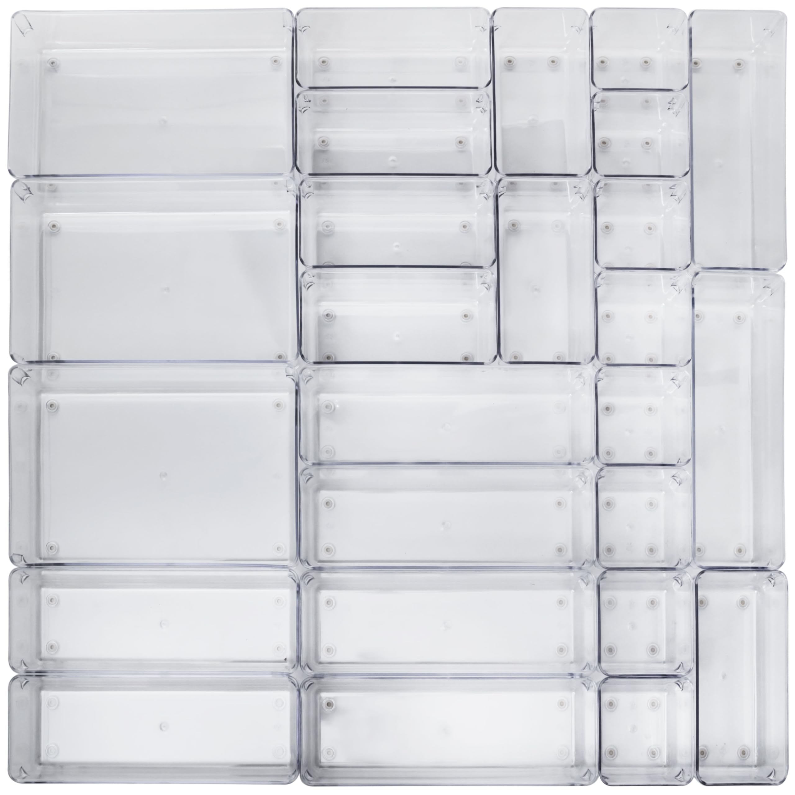 System porządkowania szuflad 26 elementów 64x64cm 4 5,5cm przezroczysty
