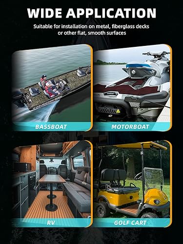 Miniatura 7 de FOCEAN Boat Flooring - EVA Foam Sea Boat Decking Diamond Marine Deck Mats for Bass Boats Pontoon Boats Jon Boats RV Yacht Kayak Floor