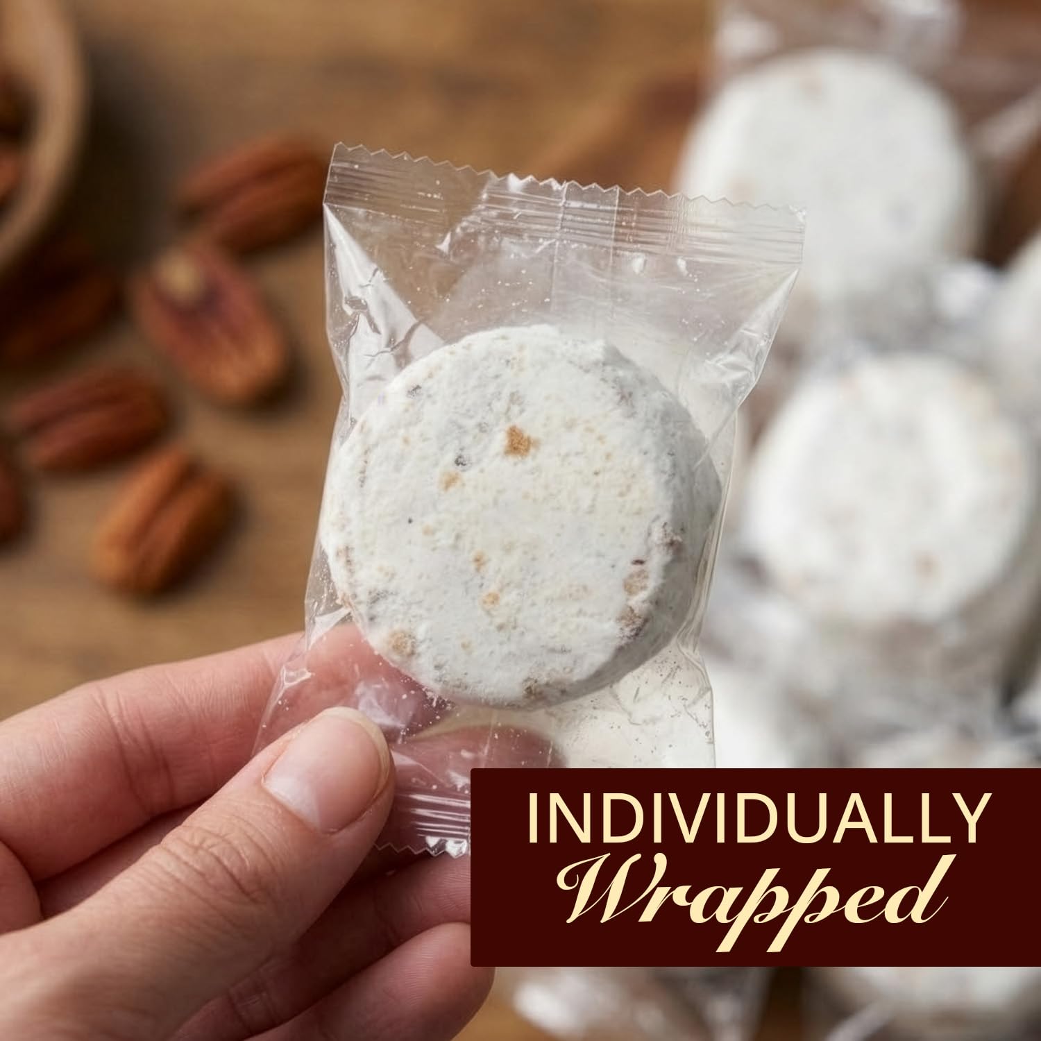 Cremelle Butter Pecan Meltaway Cookies, Pack of 18 Butter Pecan Cookies, Thoughtful Food Gifts for Adults, Ultimate Cookie Gifts for Mothers Day and Family Celebrations, Individually Wrapped.