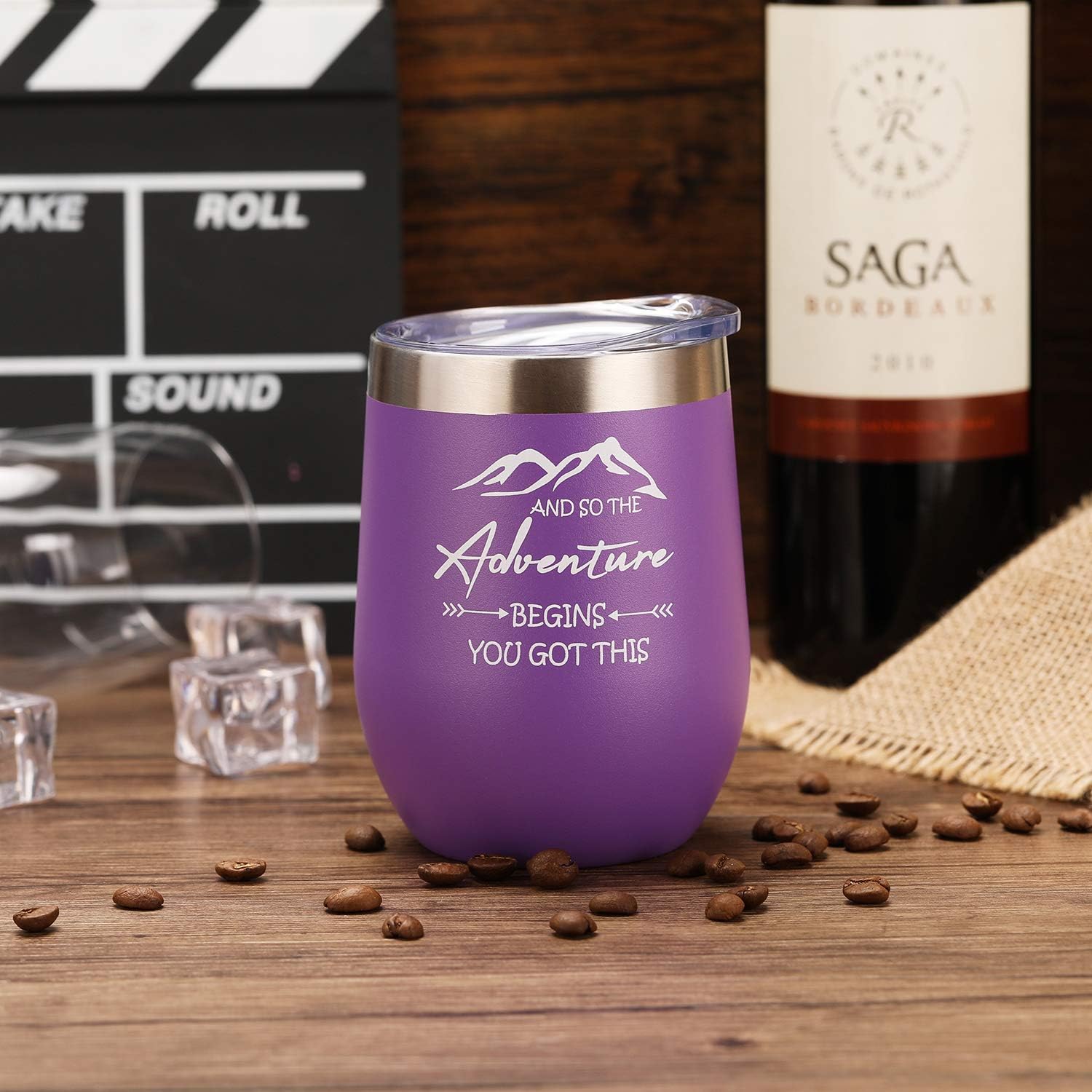 Black Friday Sale 2022 Pufuny And So The Adventure Begins,You Got This Wine Glass Tumbler,New Job,Congratulations, Going Away,Graduation,Divorce Gifts for Women Best Friends,BFF,Coworkers,Daughter 12 oz Purple