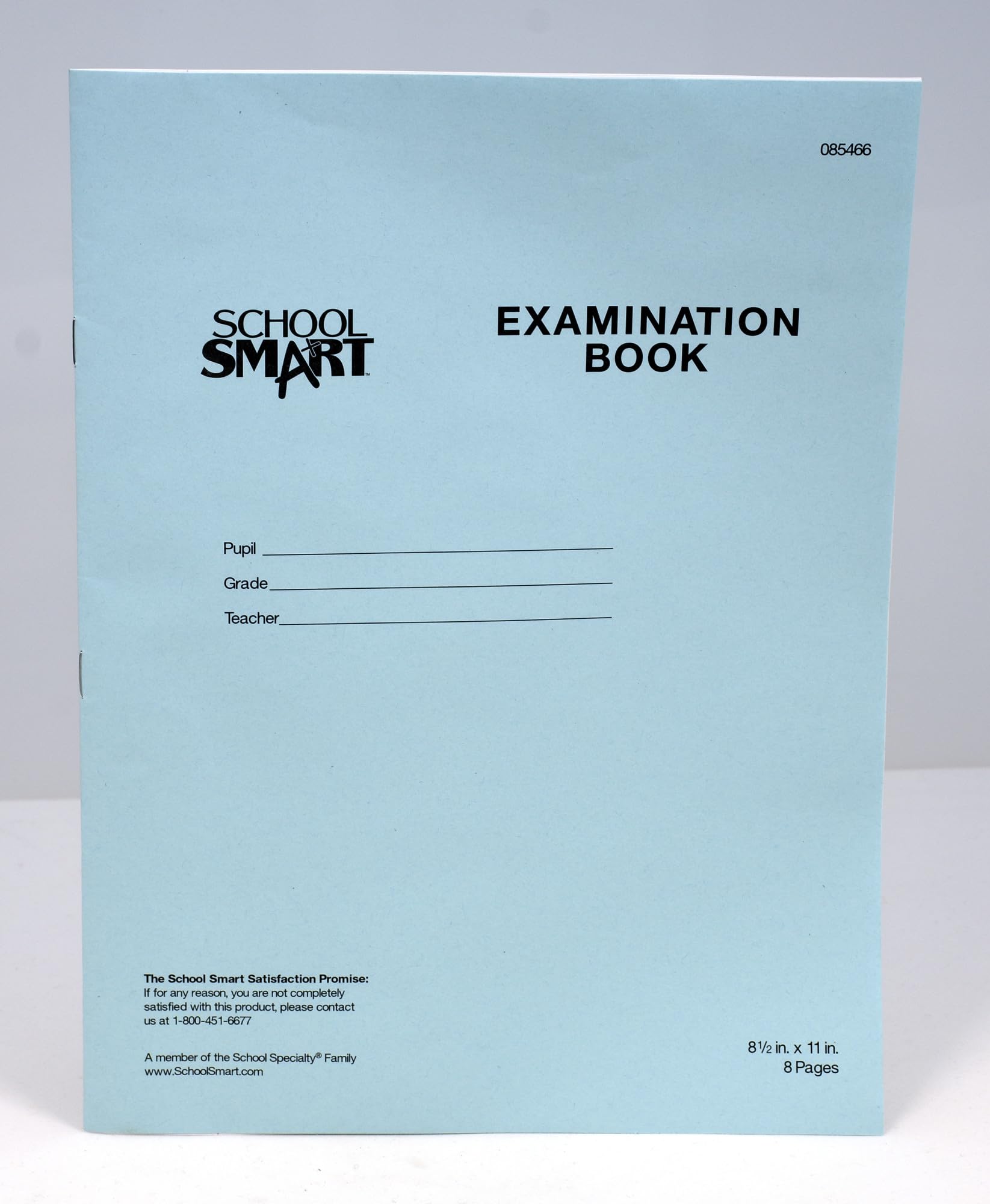 School Smart Lot de 100 cahiers d'examen Bleu 8 pages 21 x 28 cm
