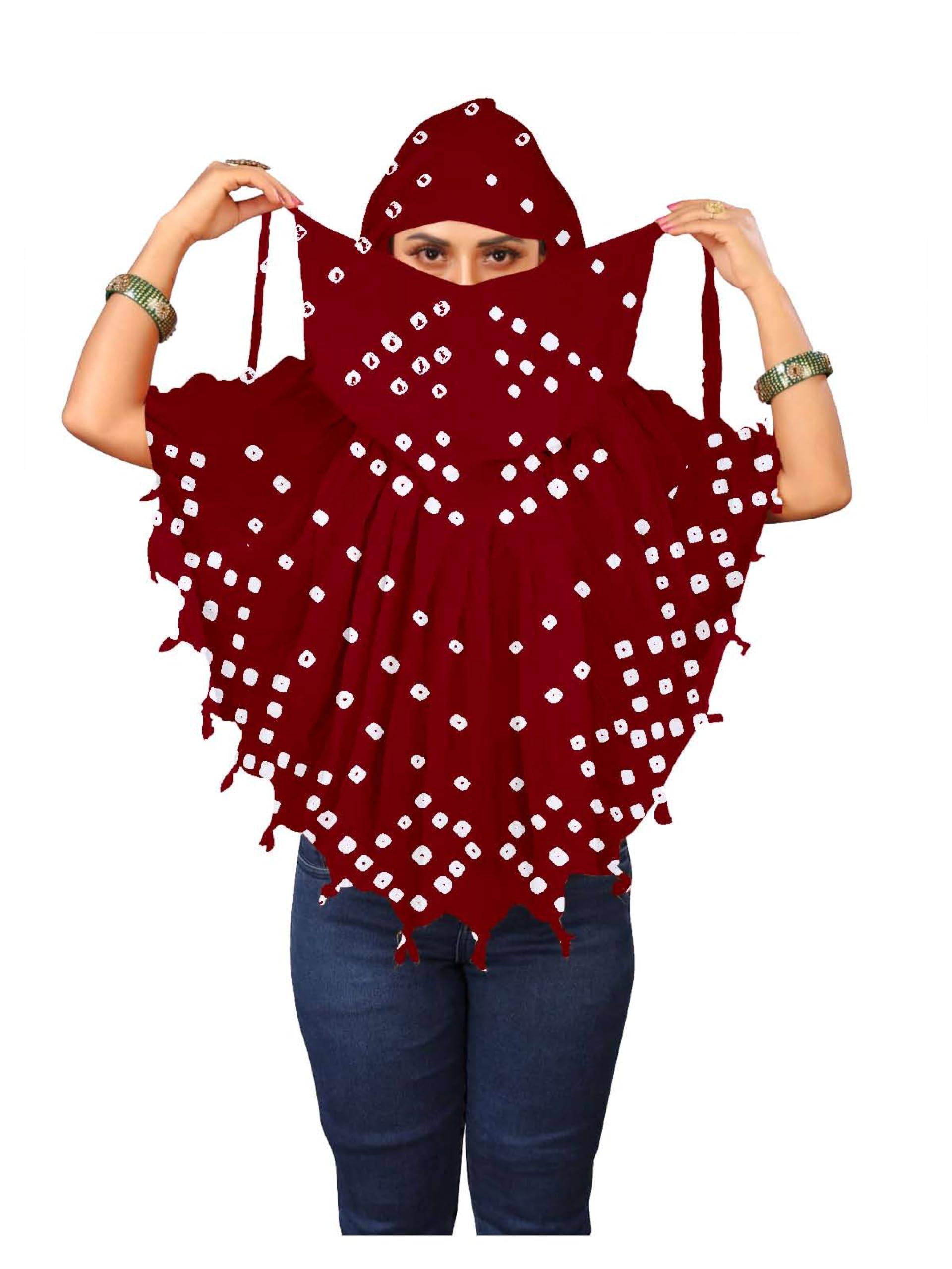 Rayon Bandhani Scarf for Women Stylish | 2.25 Meter Printed Head Scarf for Daily Wear | Soft Lightweight Fashion Scarf-picture-29