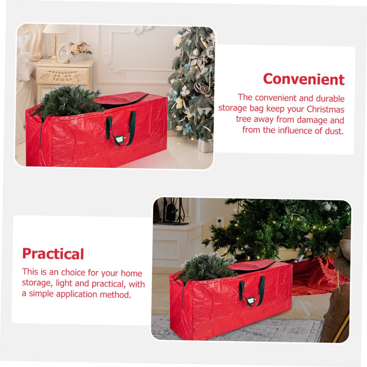 TOPBATHY Sacca Porta Albero di Natale Contenitore Organizer per Albero con Zip e Manici per Riporre e Altri Oggetti