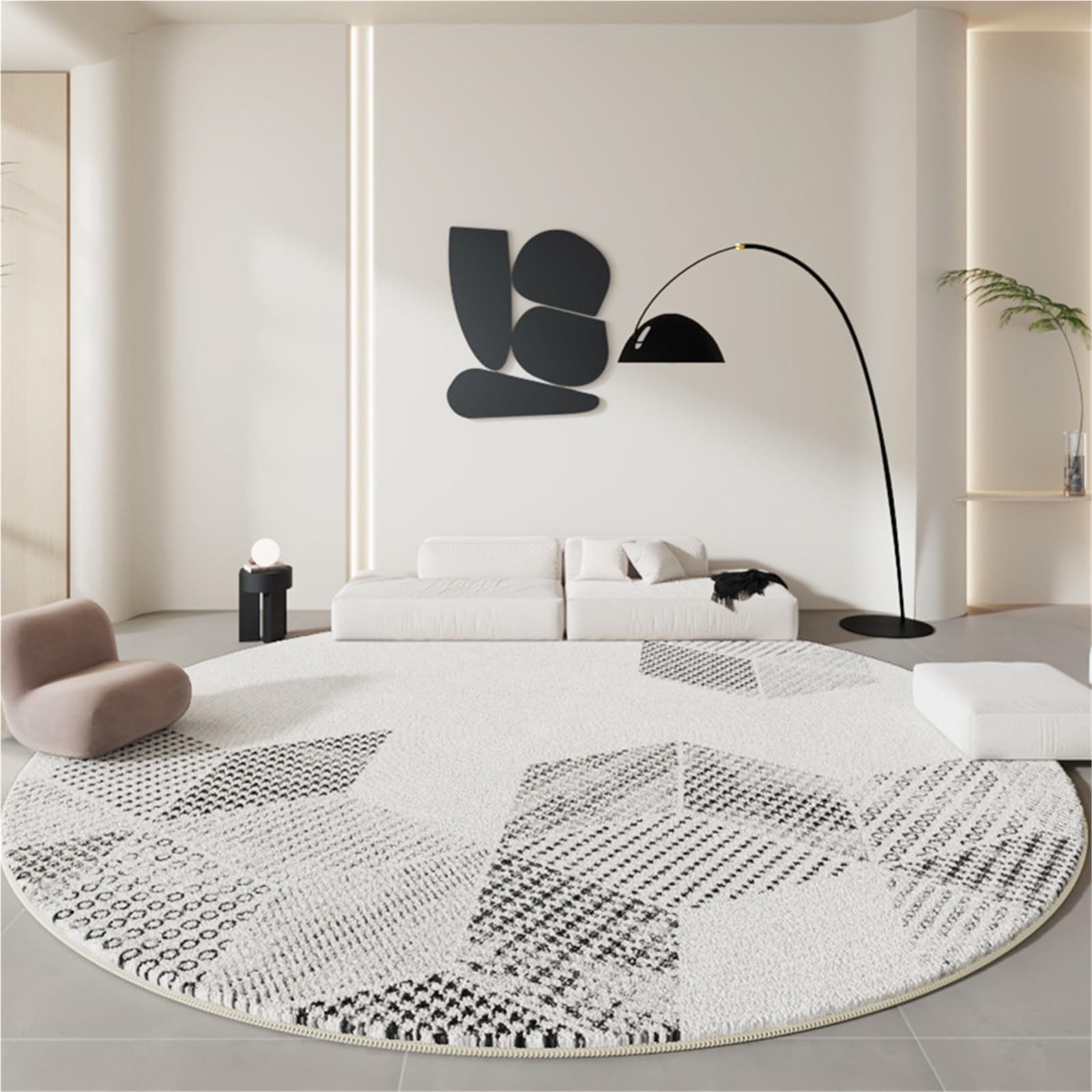Tapis rond bohème durable de 200 cm au tissage robuste pour un usage quotidien