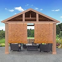 Vista 7 de Persianas enrollables de bambú para exteriores, cortinas enrollables impermeables con elevador, cortinas enrollables translúcidas para privacidad