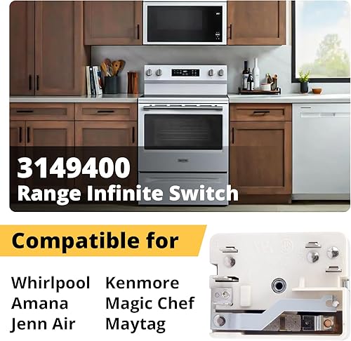 Miniatura 3 de Nuevo 3149400 3148954 3148953 3148951 Quemador de rango Infinito Reemplazo del interruptor para Whirlpool WP3149400 AP6007666 PS11740783