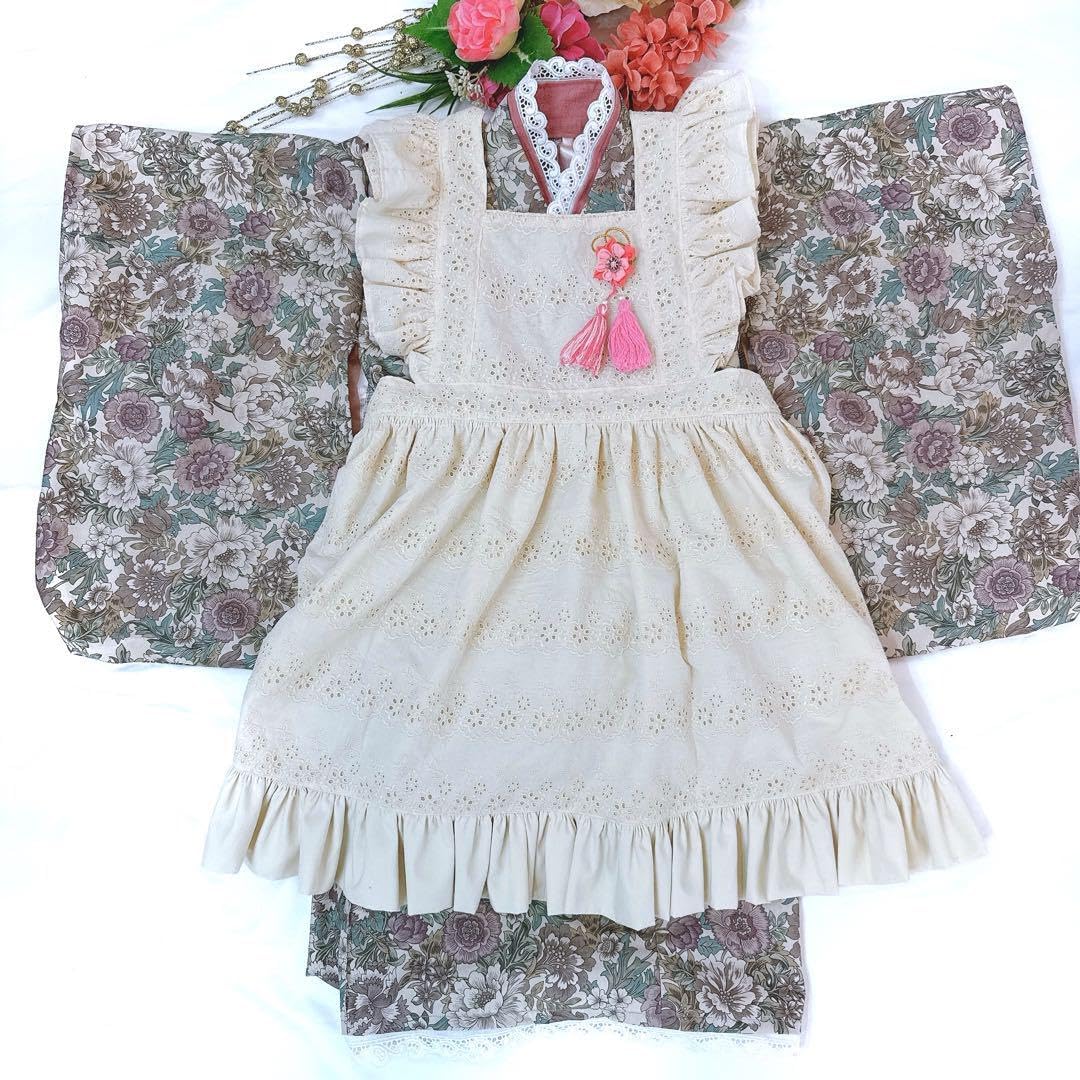 【クリーニング済み】　七五三　7歳　ハーフ成人式　着物　四つ身　ピンク　古典柄 クリーニング済み 七五三 7歳 ハーフ成人式 着物 四つ身 ピンク 古典柄