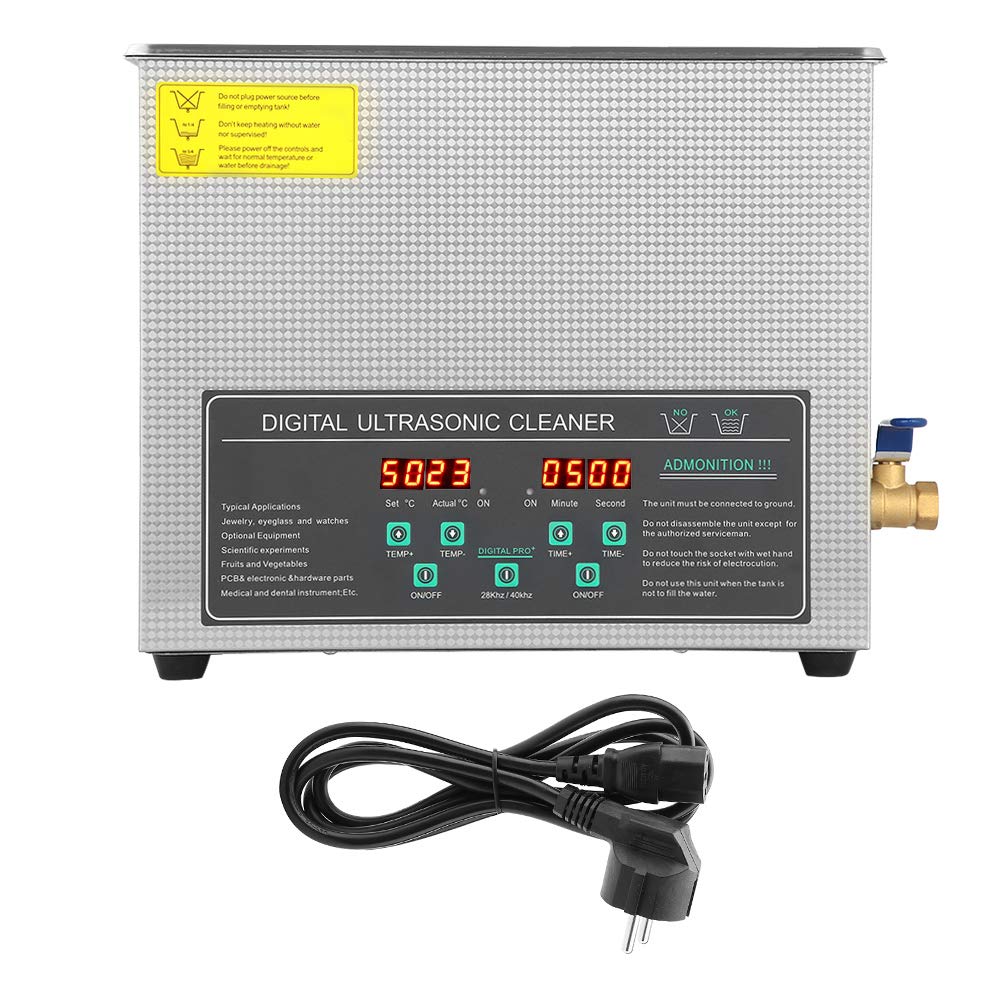 Cocoarm Nettoyeur à ultrasons à double fréquence en acier inoxydable - 6 l - Prise européenne 220 V