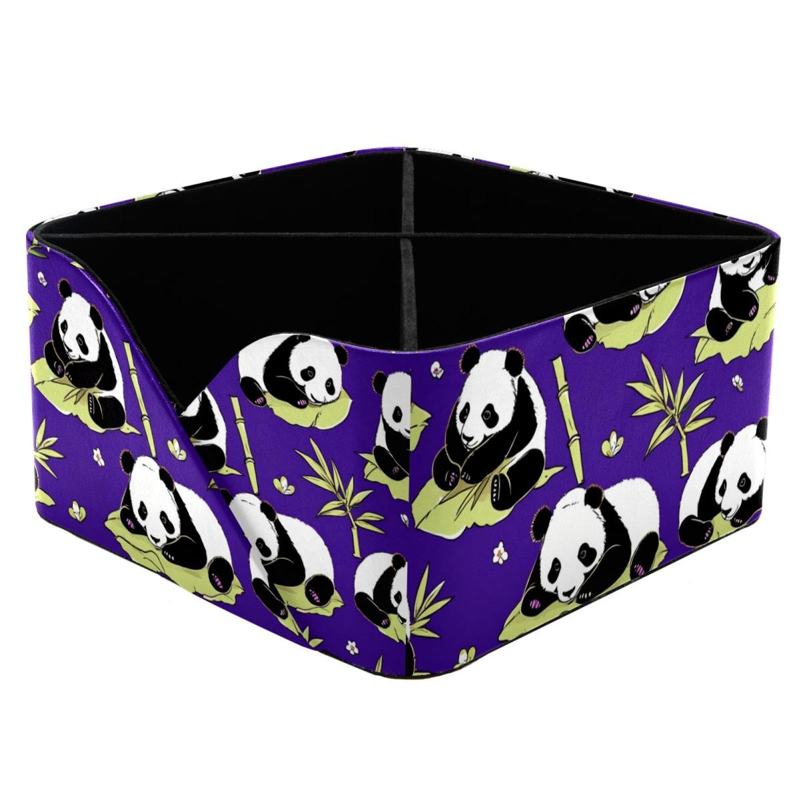 Boite de rangement panda violet pour organiser le bureau des enfants et le maquillage des femmes