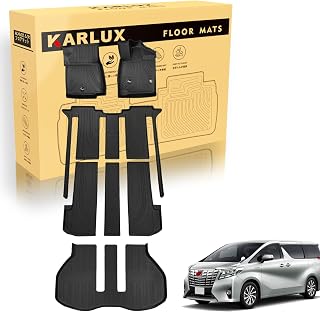 KARLUX トヨタALPHARD アルファード/ヴェルファイア 30系 7人乗り車専用の1-3列目フロアマット＆ラゲッジマット。3Dカーマットは防水・防滑・防汚でTPE素材製。ALPHARD アルファード/ヴェルファイア 30系 7人乗り車に最適化されたカスタム設計。 (1-3列目フロアマット+ラゲッジマット)