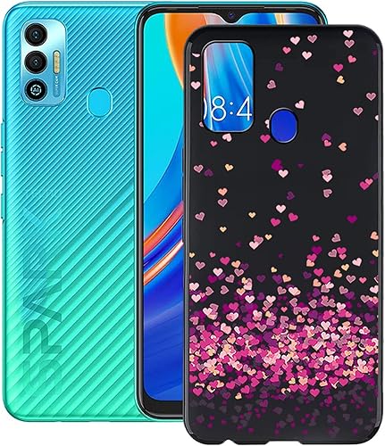 Funda para Tecno Spark 7T, KJYF Black a prueba de golpes, funda de protección contra caídas de 360 de cuerpo completo, funda de silicona suave