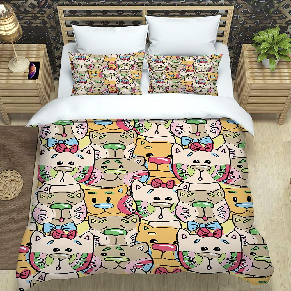Housse de couette adulte 240x260 imprimée avec fermeture éclair pratique