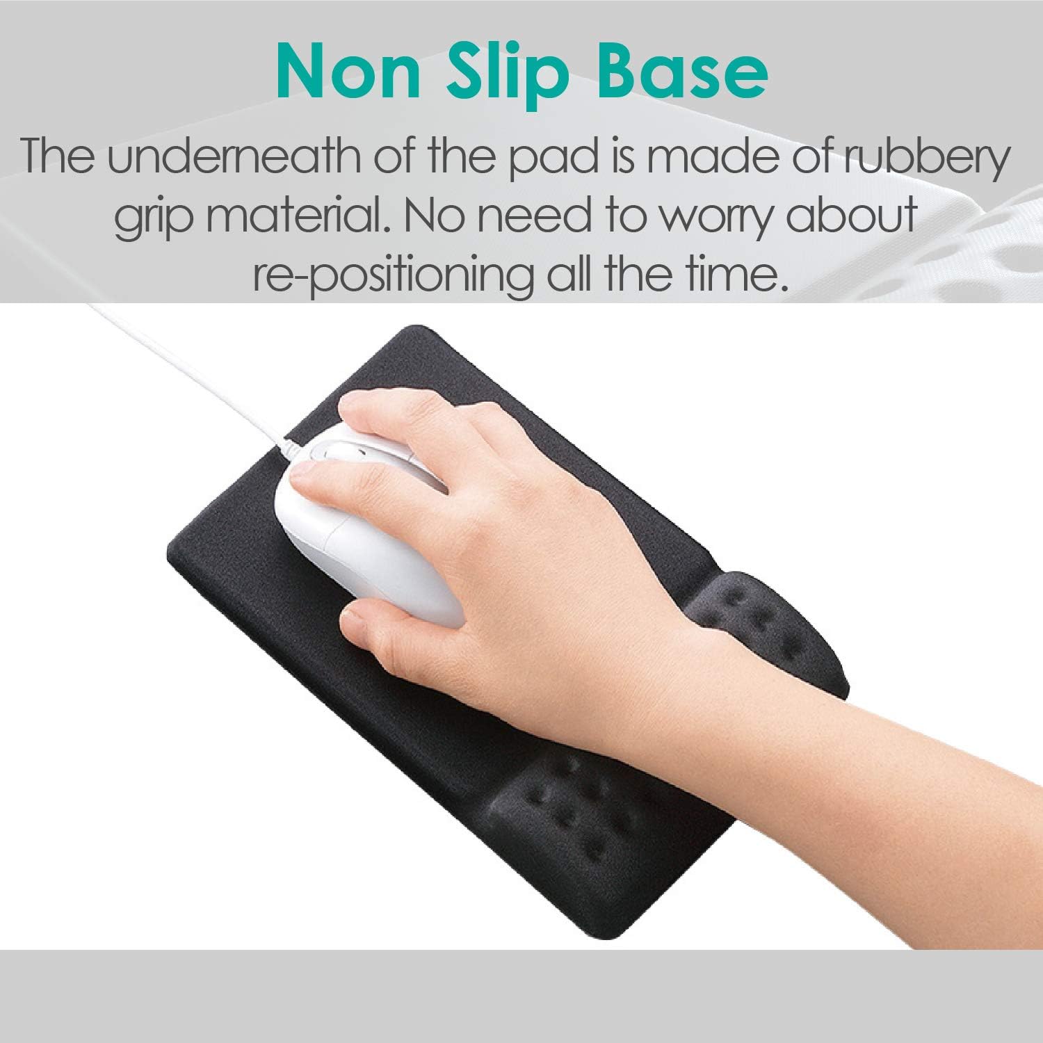 Elecom MP-095BK Mousepad with Wrist Rest, Comfy Fatigue Reduction, Stable Operation, Black
