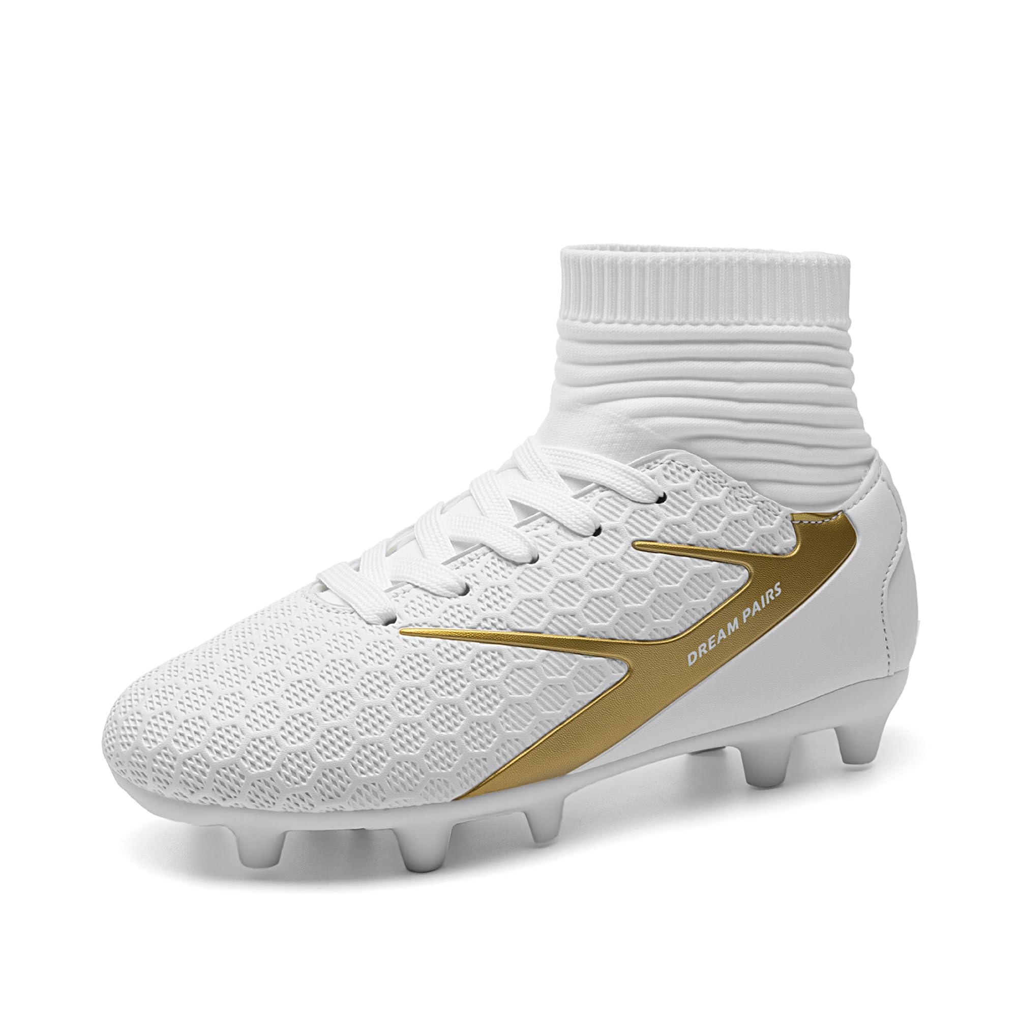 DREAM PAIRS Boys Girls Soccer Cleats Youth Firm Groud Outdoor Sport Athletic High Top Football Shoes for Little/Big Kid
