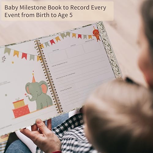 Miniatura 6 de Libro de recuerdos para bebés niños y niñas, primer libro de recuerdos de 5 años para padres primerizos, libro de recuerdos para bebés y niños para