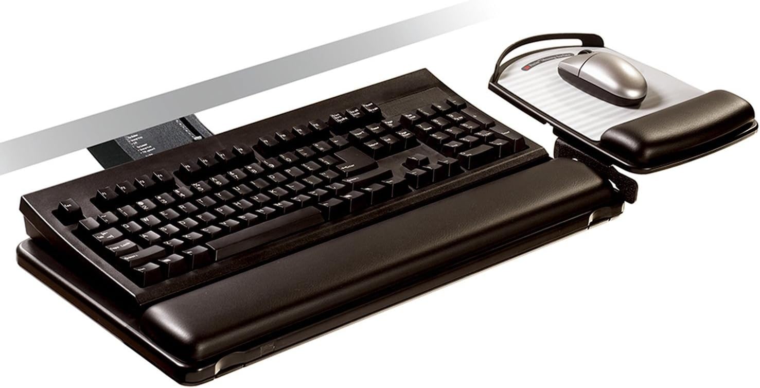 3M Easy Adjust Sit to Stand Keyboard Tray, Height and Tilt Adjustable ...