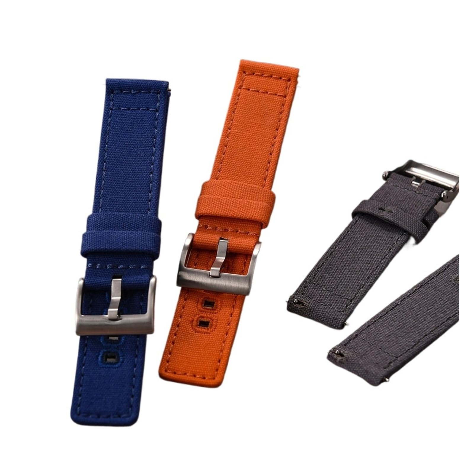 HuanJ Bracelets de montre en toile à dégagement rapide 20 mm 22, bracelets nylon brossé avec boucle, compatibles les montres connectées et autres accessoires