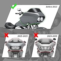 Vista 3 de Green-L Carcasa interior y exterior para Harley Touring 1998-2013 Road Glide FLTR, color negro brillante, ABS inyectado, cubierta de faro
