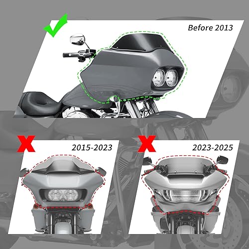 Miniatura 2 de XMT-MOTO Inyección ABS interior exterior carenado para Harley Davidson FLTR Road Glide 1998-2013, negro sin pintar