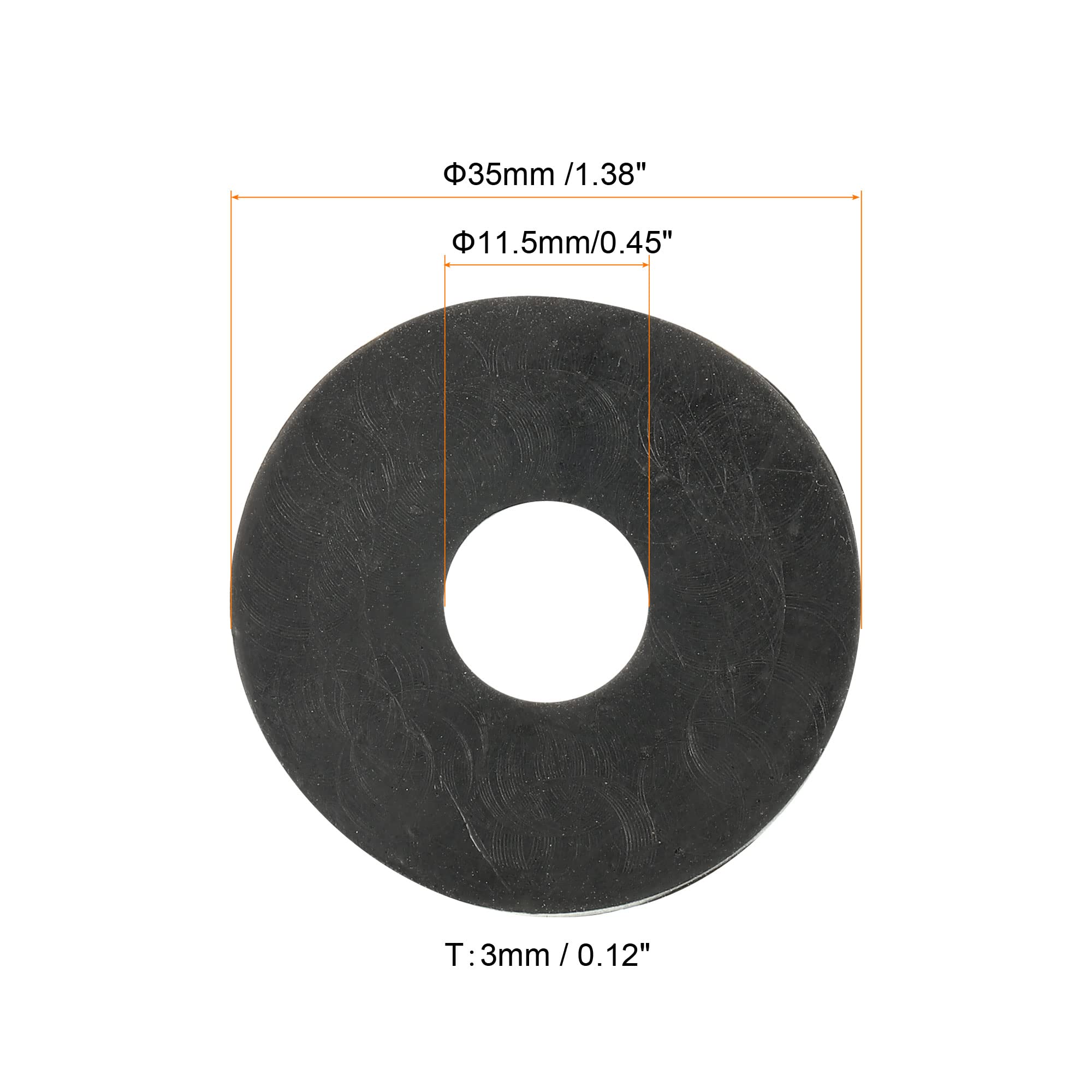 MECCANIXITY Anti Vibration Isolation Washer 35x11.5x3mm Round Spacer Rubber Pads Vibration Suppression for Central Air Conditioner Bolts Accessories, Black Pack of 10