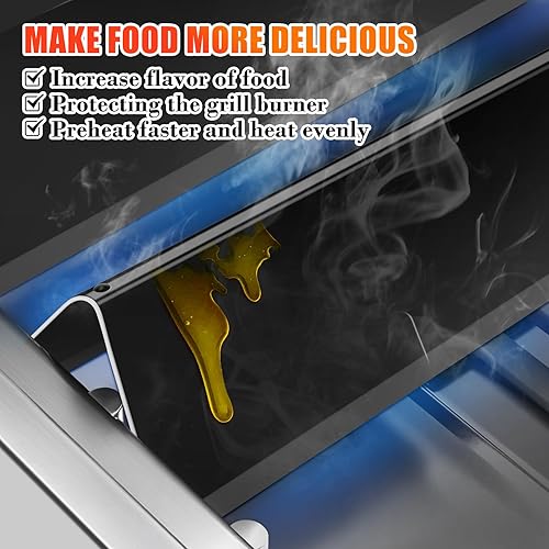 Miniatura 33 de Hisencn 7635 Barras aromatizantes de 15.3 pulgadas para Weber Spirit I y II Serie 200 - E210 S210 E220 S220 con perillas de control frontal, barras