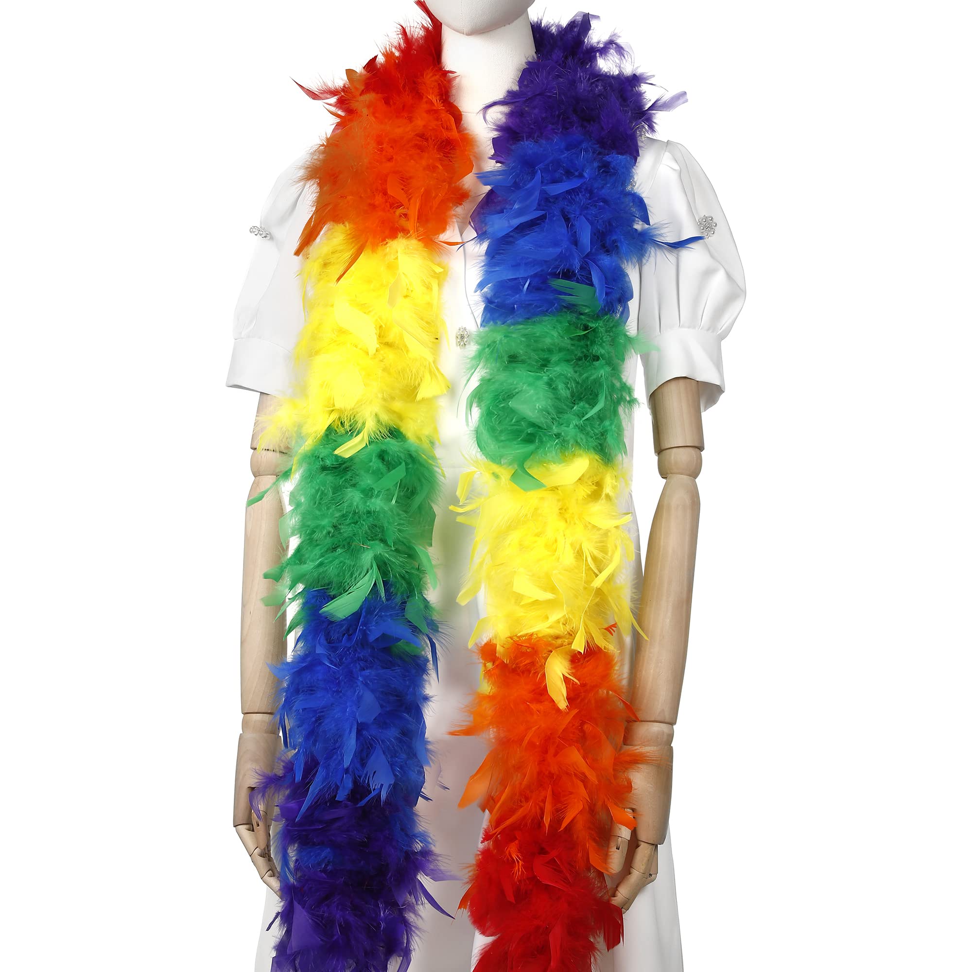 Larryhot Boa en plumes rouges de 1,8 m pour fête, Noël, centre de table, costume, concert, animal de compagnie et décoration de la maison (rouge
