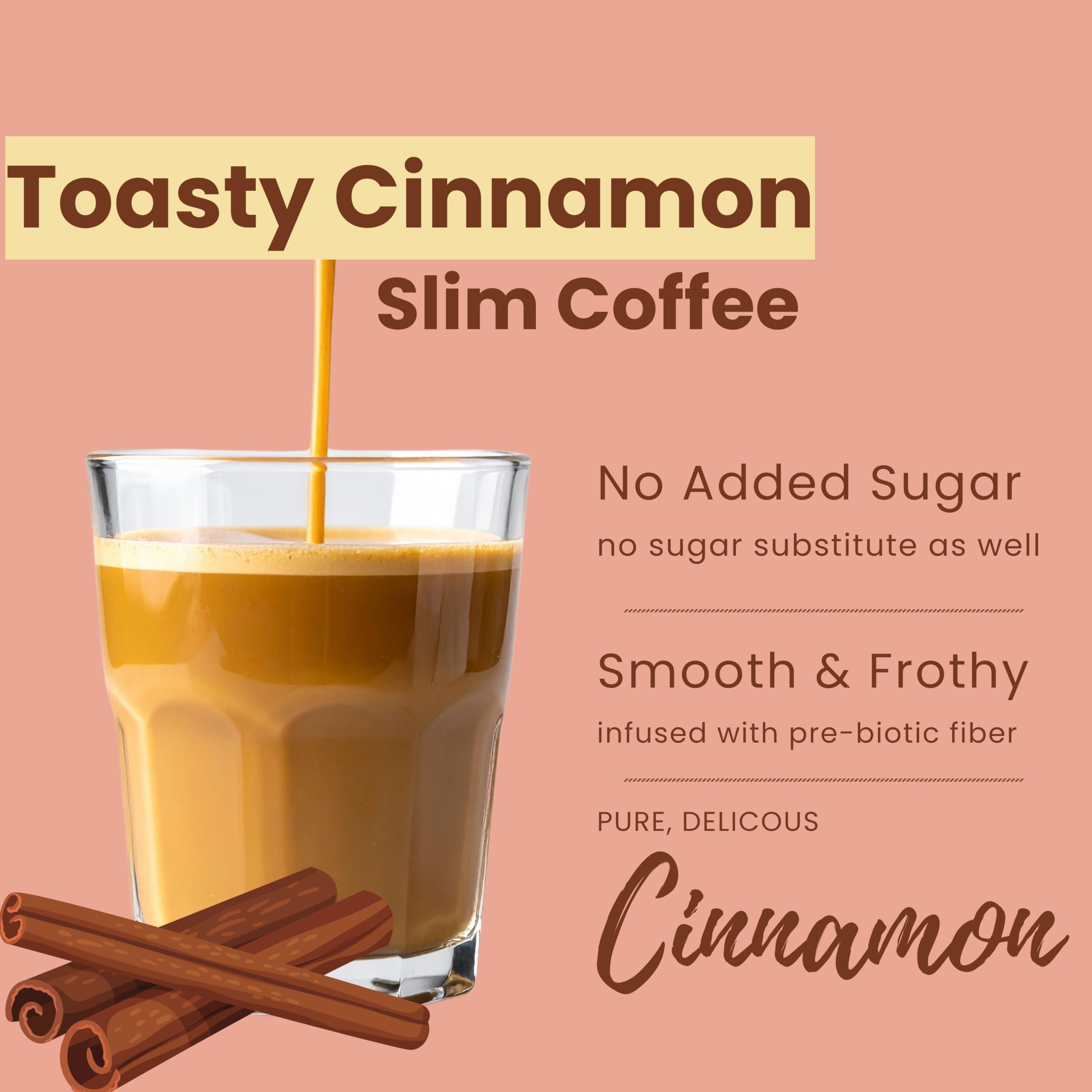 The Nutra Company Slim Coffee (15 Serves) | Functional Coffee with Benefits | L-Carnitine, Garcinia Cambogia, Cinnamon & Chromium | Metabolism Boost & Fat Burn Support | 100% Arabica Instant Coffee | Natural Cinnamon | 10g per Sachet 2