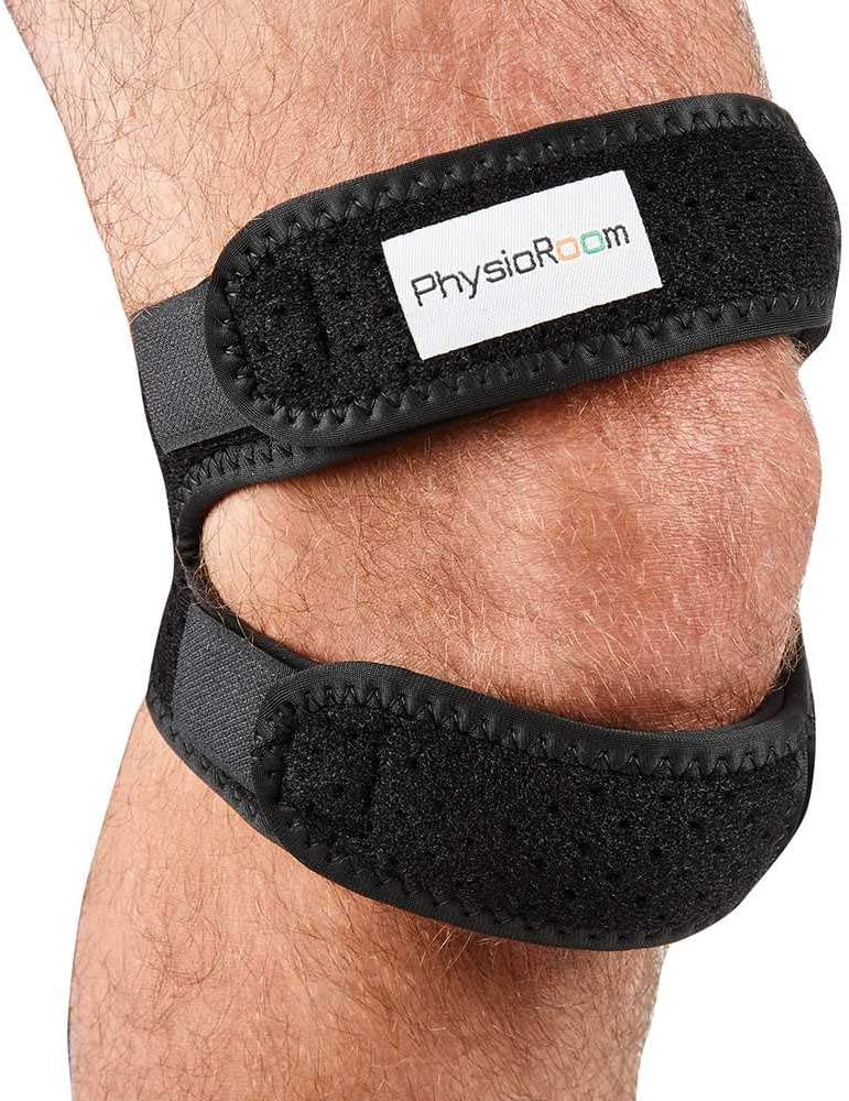 PhysioRoom Double Patella Tubes Knee Support Brace with Adjustable Straps | Aid Mobility Knee Pain Relief for Injury Recovery Joint Pain | Running Arthritis Jumper Tennis Neoprene Knee Brace