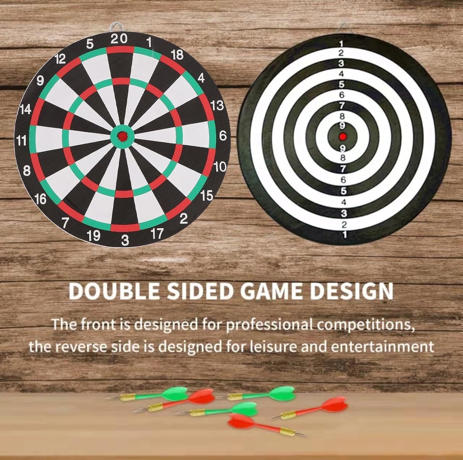Gioco Bersaglio Freccette con 6 Frecce in Acciaio Tiro al Bersaglio Double Face cm 36 Gioco Dardi Freccette tiro al Bersaglio Tabellone Tiro a Segno Bambini Adulti Gioco Freccette Professionale
