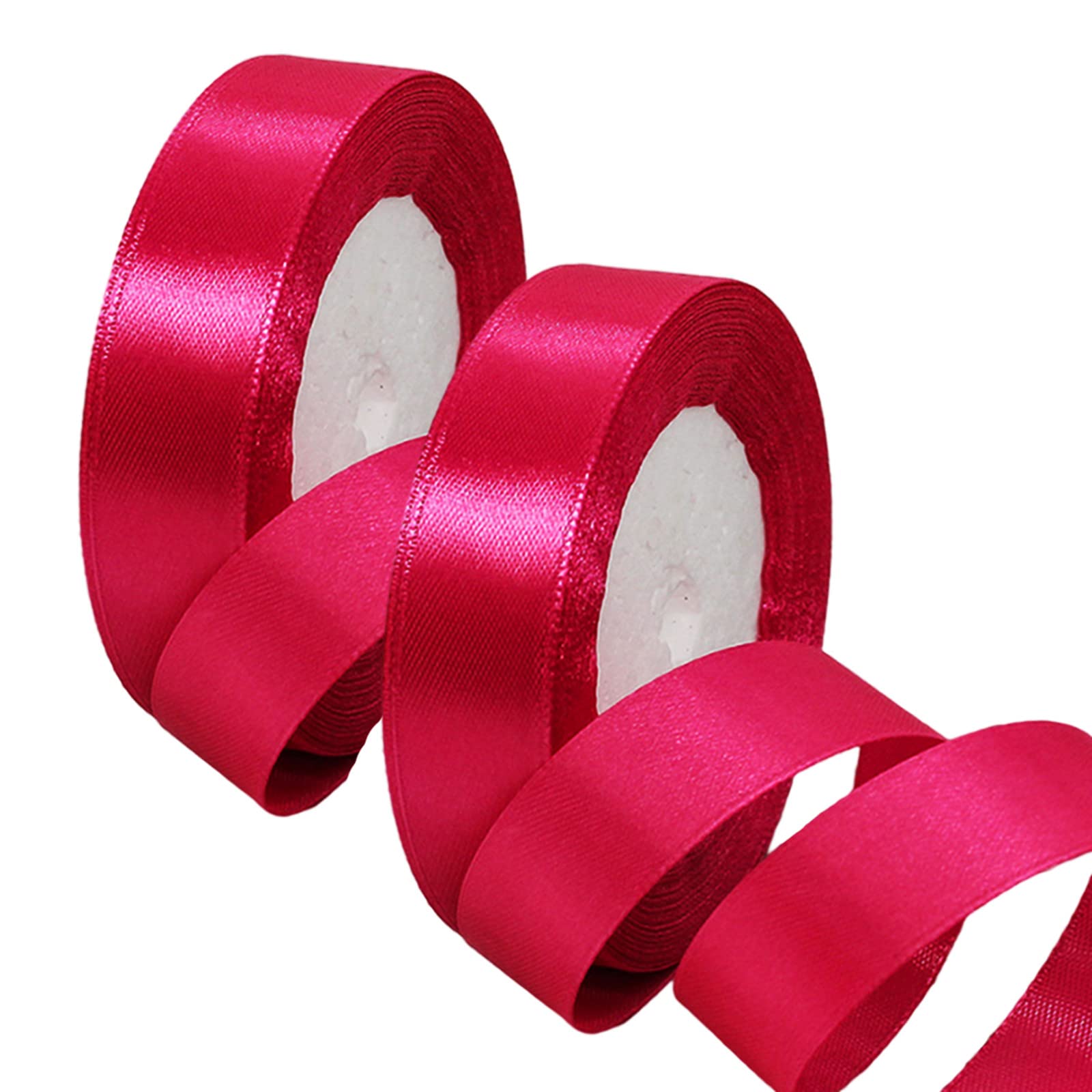 50mm Wide White Ribbon Thick Wedding Car Ribbon 22m, 2 inch Thick White Satin Ribbon for Gift Wrapping Wedding Car Christmas Birthday Cake Hair Bow Florist Bouquet Crafts Decorations — view 29