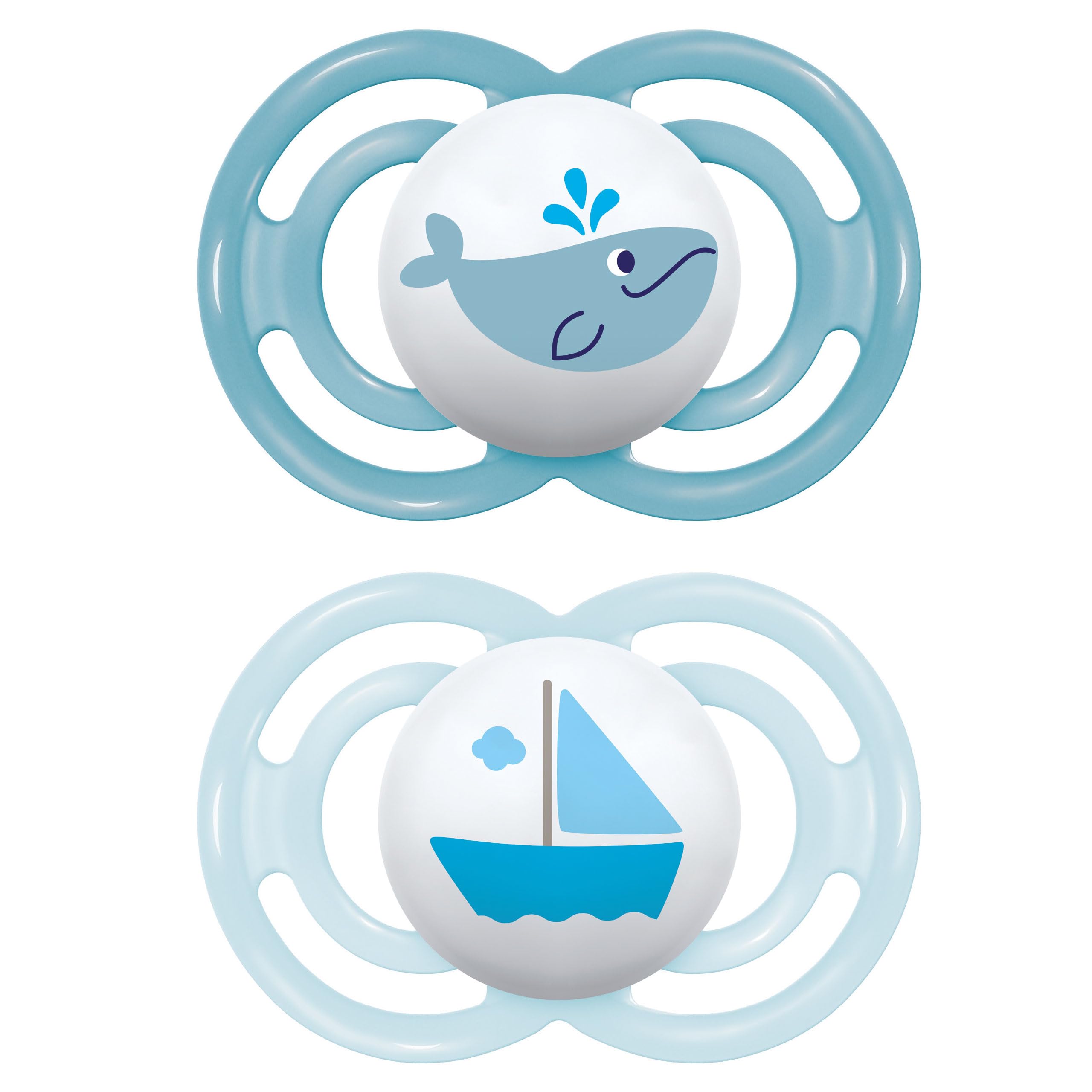 MAMPerfect Baby Pacifier, Patented Nipple, Developed with Pediatric Dentists & Orthodontists, Boy, 6-16 (Pack of 2), 3694-012-0-1