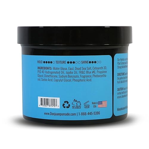 Miniatura 4 de Don Juan Hybrido Pomade  A base de agua  Fuerte fijación  Alto brillo  Extractos de plantas naturales y minerales oceánicos  Aroma de brisa marina
